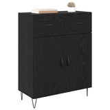 Credenza Rovere Nero 69,5 x 34 x 90 cm Legno truciolato