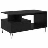 Tavolino da salotto con cassetto Rovere Nero 90 x 49 x 45 cm