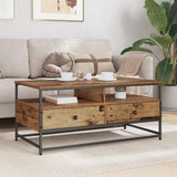 Tavolino da salotto con cassetto Legno vecchio 100 x 51 x 45 cm