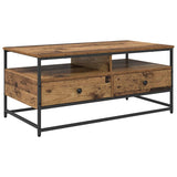 Tavolino da salotto con cassetto Legno vecchio 100 x 51 x 45 cm