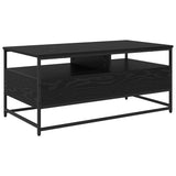 Tavolino da salotto con cassetto Rovere Nero 100 x 51 x 45 cm