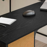 Scrivania Rovere Nero 141 x 141 x 75 cm Legno truciolato