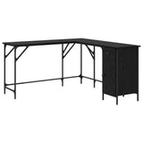 Scrivania Rovere Nero 141 x 141 x 75 cm Legno truciolato