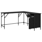 Scrivania Rovere Nero 141 x 141 x 75 cm Legno truciolato