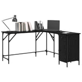 Scrivania Rovere Nero 141 x 141 x 75 cm Legno truciolato