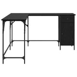Scrivania Rovere Nero 141 x 141 x 75 cm Legno truciolato
