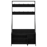 Stendibiancheria con lo scaffale Rovere Nero 100 x 41 x 184 cm