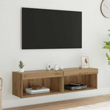 Set mobile TV con LED 2 pcs Rovere artigianale 60 x 30 x 30 cm