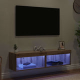 Set mobile TV con LED 2 pcs Rovere artigianale 60 x 30 x 30 cm