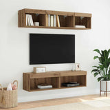 Set mobile TV con LED 2 pcs Rovere artigianale 60 x 30 x 30 cm