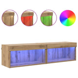 Set mobile TV con LED 2 pcs Rovere artigianale 60 x 30 x 30 cm
