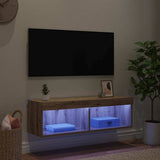 Mobile TV da parete 100 x 30 x 30 cm Rovere artigianale