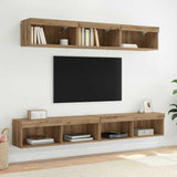 Mobile TV da parete 100 x 30 x 30 cm Rovere artigianale