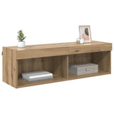 Mobile TV da parete 100 x 30 x 30 cm Rovere artigianale