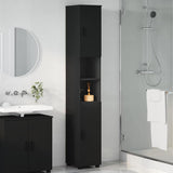 Mobile da Bagno con archiviazione Nero 30 x 35 x 192 cm