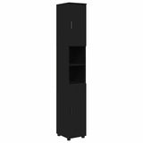 Mobile da Bagno con archiviazione Nero 30 x 35 x 192 cm