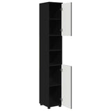 Mobile da Bagno con archiviazione Nero 30 x 35 x 192 cm