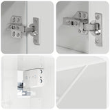 Mobiletto per specchio con porta Bianco Lucido 80 x 17 x 55 cm