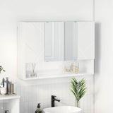 Mobiletto per specchio con porta Bianco Lucido 80 x 17 x 55 cm