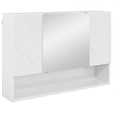 Mobiletto per specchio con porta Bianco Lucido 80 x 17 x 55 cm