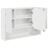Mobiletto per specchio con porta Bianco Lucido 80 x 17 x 55 cm