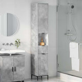 Mobile da Bagno con cassetto Grigio cemento 31,5 x 33 x 190 cm