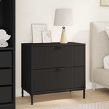 Comodino con cassetto Nero 63.5 x 36 x 61 cm Legno truciolato