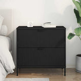 Comodino con cassetto Nero 63.5 x 36 x 61 cm Legno truciolato