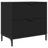 Comodino con cassetto Nero 63.5 x 36 x 61 cm Legno truciolato