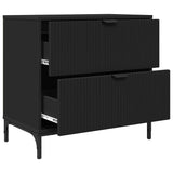 Comodino con cassetto Nero 63.5 x 36 x 61 cm Legno truciolato