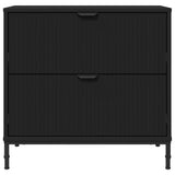 Comodino con cassetto Nero 63.5 x 36 x 61 cm Legno truciolato
