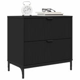Comodino con cassetto Nero 63.5 x 36 x 61 cm Legno truciolato