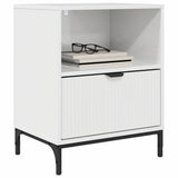 Armadio da Notte con cassetto Bianco lucido 49 x 36 x 61 cm