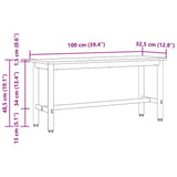Panchina da pranzo Rovere artigianale 100 x 32,5 x 48,5 cm