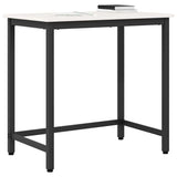 tavolo Bianco 80 x 50 x 77 cm Legno ingegnerizzato e acciaio