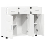 Credenza FLORIN Bianco 88,5 x 30,5 x 73 cm Legno truciolato