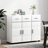 Credenza FLORIN 88,5 x 30,5 x 73 cm Bianco Lucido