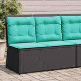 Panchina da giardino Nero polyrattan