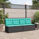 Panchina da giardino Nero polyrattan