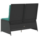 Panchina da giardino Nero polyrattan