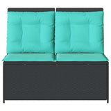 Panchina da giardino Nero polyrattan