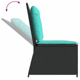 Panchina da giardino Nero polyrattan