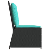 Panchina da giardino Nero polyrattan