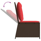 Divano da giardino con cuscino Marrone e Rosso polyrattan
