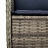 Panchina da giardino 2 pcs Grigio polyrattan