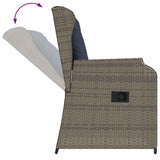 Panchina da giardino 2 pcs Grigio polyrattan