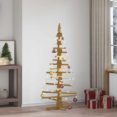 Albero di Natale in legno Marrone 150 cm Legno di pino massello