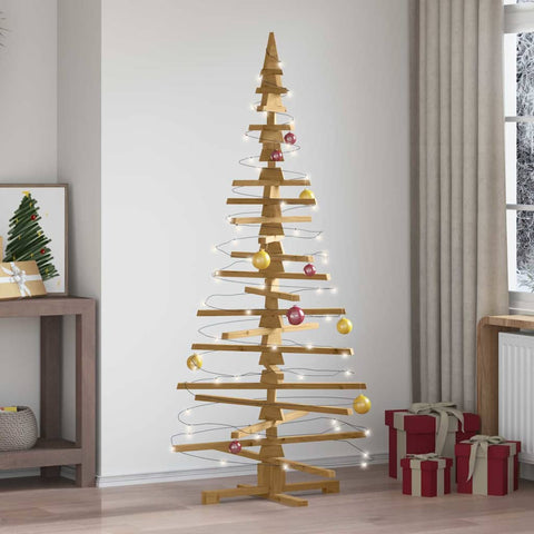 Albero di Natale in legno Marrone 180 cm Legno di pino massello