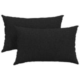 Cuscini da Divano 2 pcs Nero 50 x 30 cm Tessuto