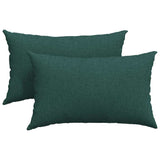 Cuscini da Divano 2 pcs Verde Scuro 50 x 30 cm Tessuto